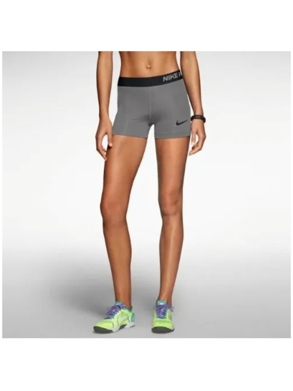 Nike Pro Women’s  3.0" Compression Shorts-Grey/Black Classic Small